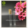 5ml 8ml 10ml 12ml clear roll on glass bottle with metal roller ball and aluminum gold cap